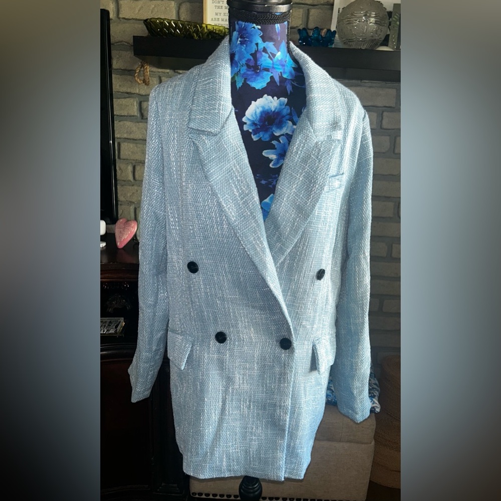 Blue tweed blazer